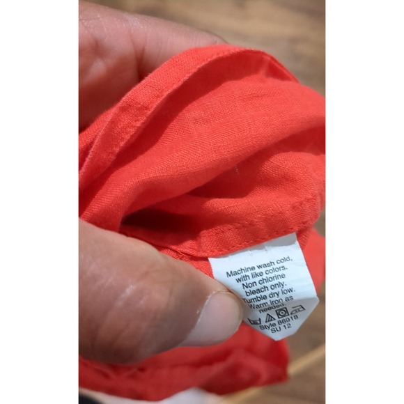 J Crew Womens Sz M/4P 3/4 Sleeve 100% Linen Top Shirt - Picture 8 of 10